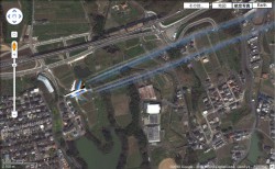 Googl Mapsに写る航空機